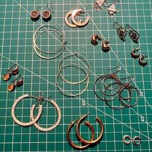Lot of Gold and Silver Hoops and Earrings